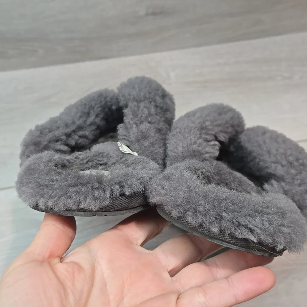 Ugg Australia Women Fluff Flip FlopThong Fur Sandals Slippers shoes slippers